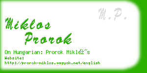 miklos prorok business card